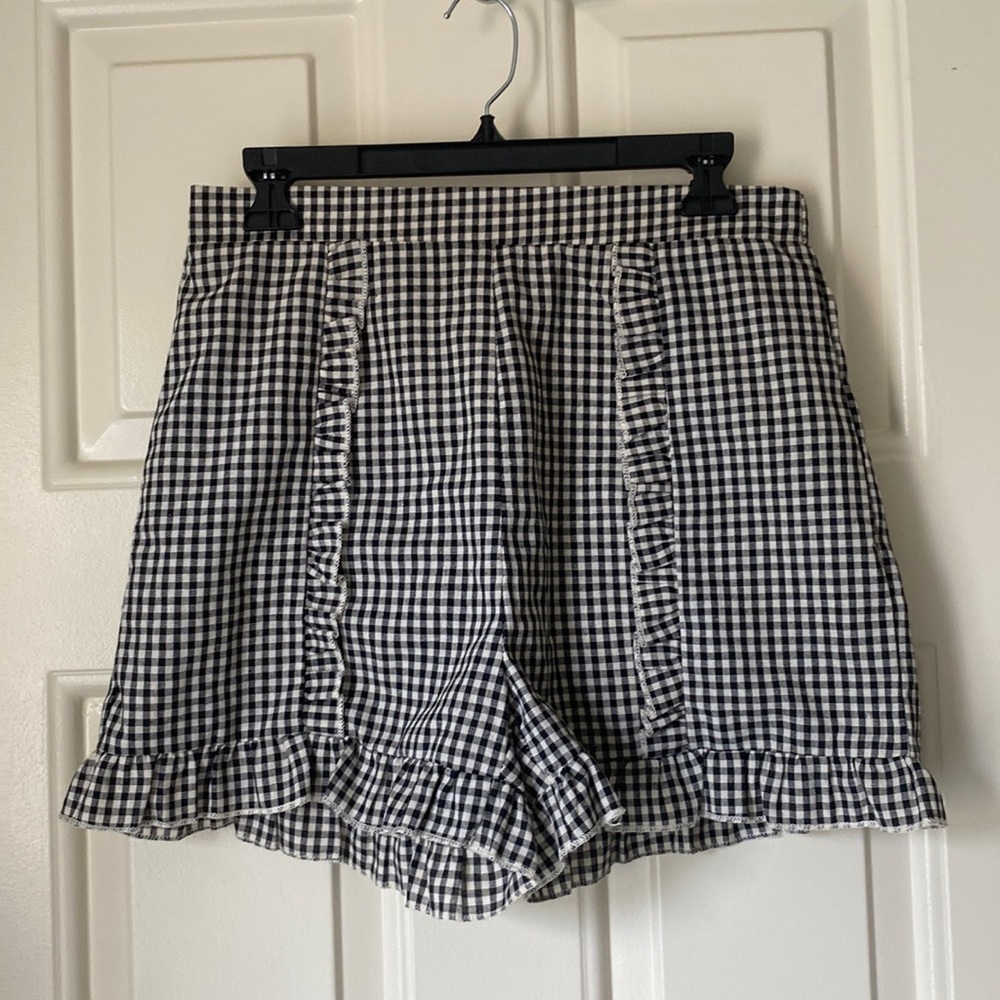 Shein Checkered Ruffle Shorts